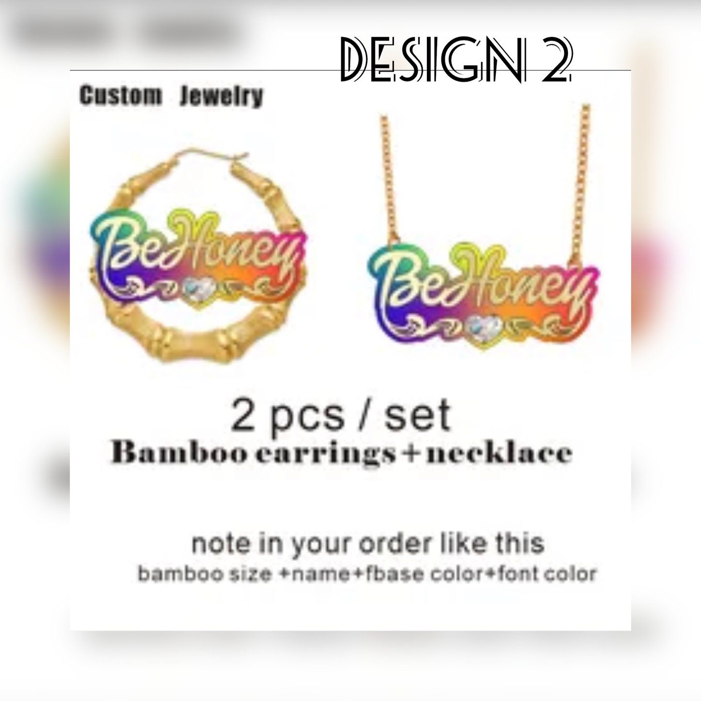 Acrylic Custom Name bamboo Earrings Cartoons rainbow Name Necklace