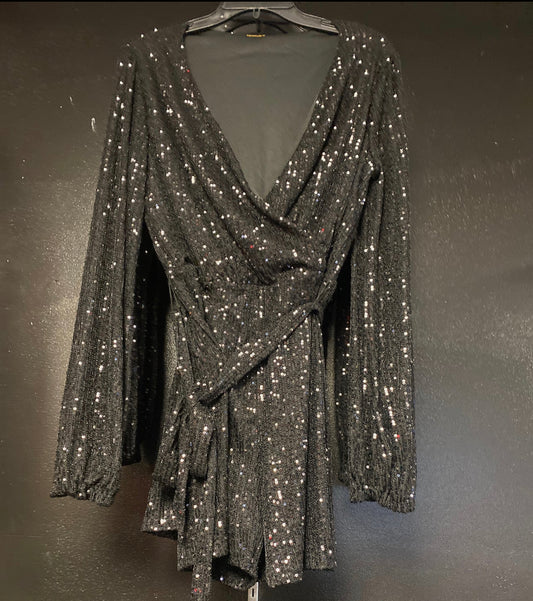 Black shimmery romper