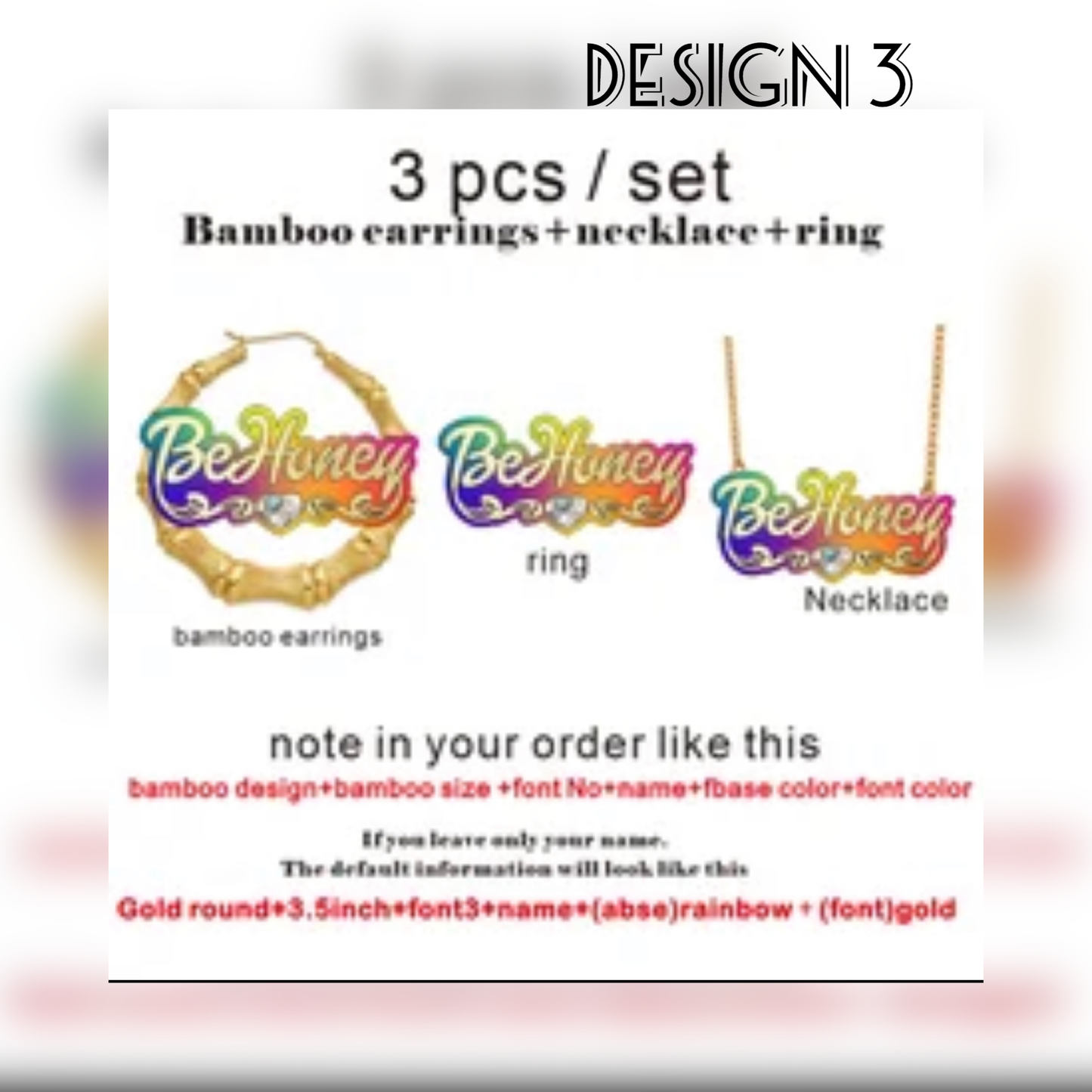 Acrylic Custom Name bamboo Earrings Cartoons rainbow Name Necklace