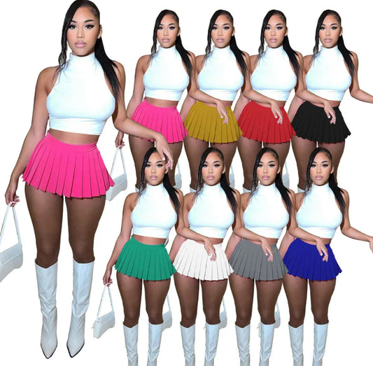Pleated mini skirt