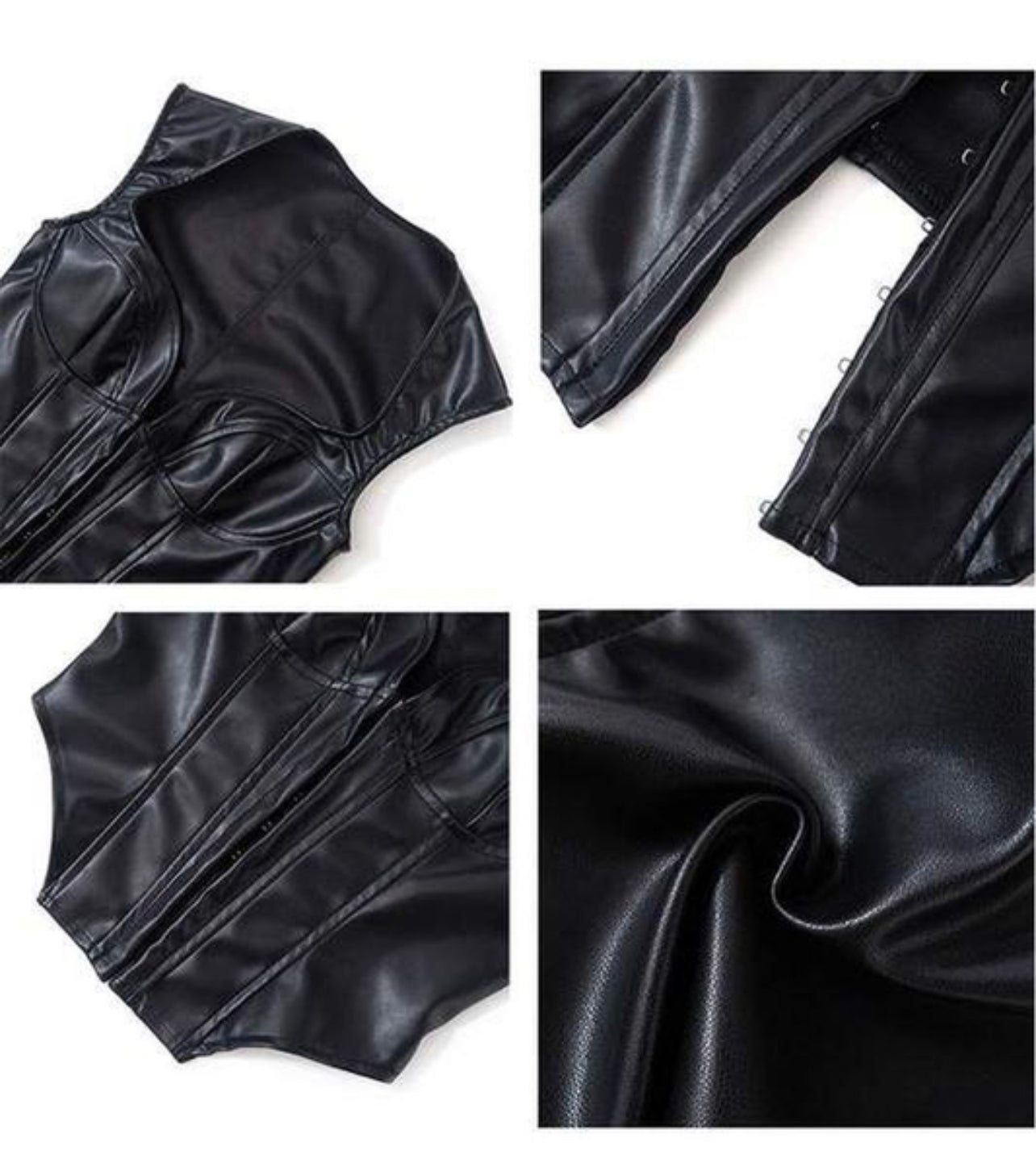 Black leather corset