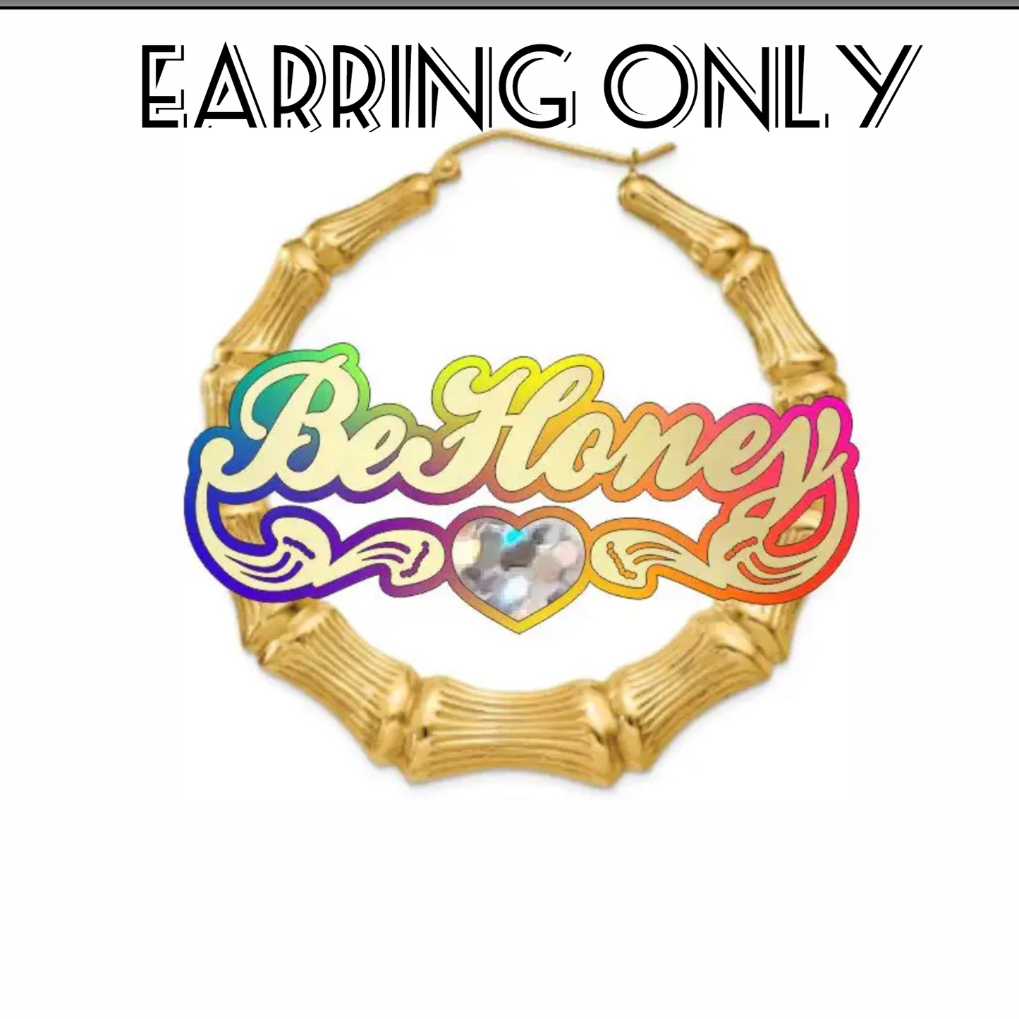 Acrylic Custom Name bamboo Earrings Cartoons rainbow Name Necklace