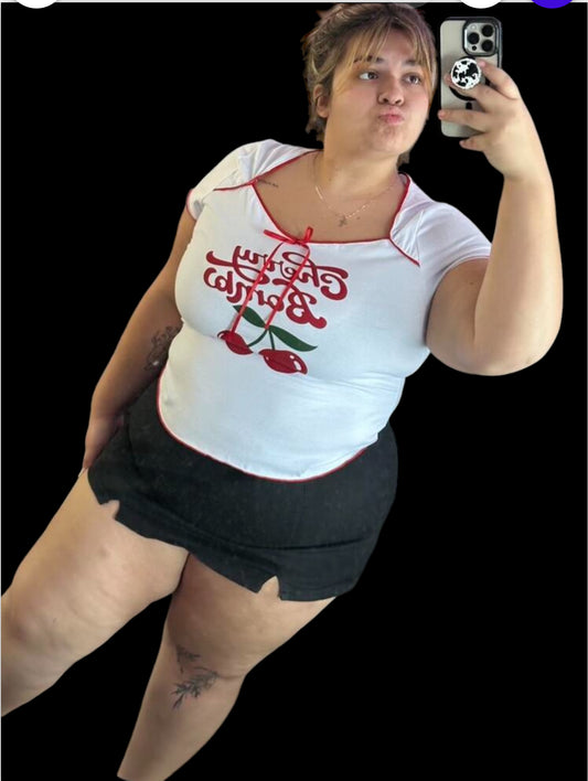 Plus cherry blouse