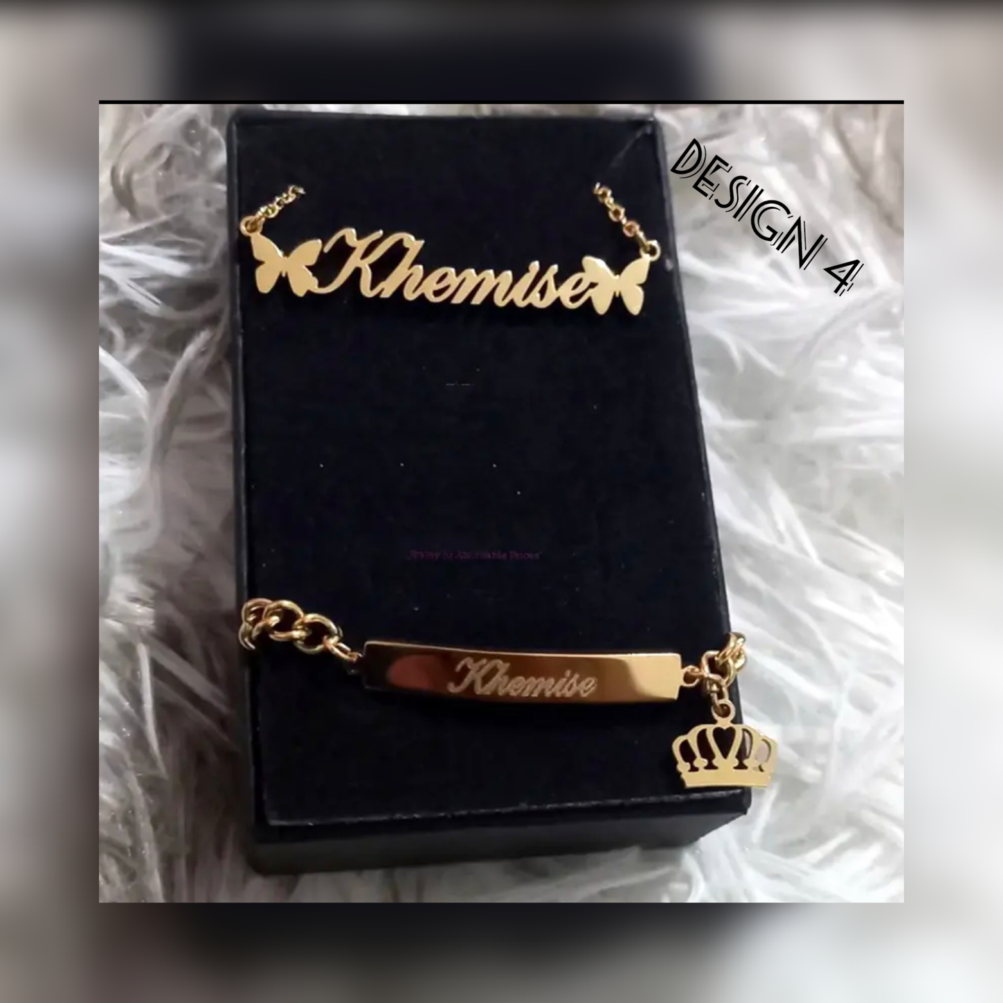 Personalized Crown Name Necklace Bracelet Set Jewelry Stainless Steel Heart Butterfly Charm Long Bar Engraved Choker Accessories