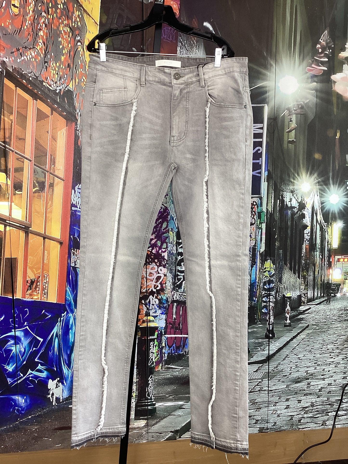 KDNK Grey Stacked Jeans